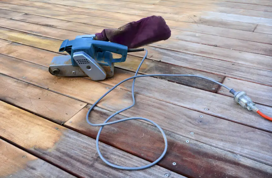 sanding a deck