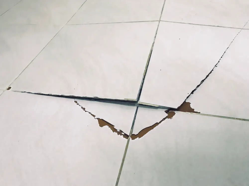 Damaged tile