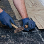 Removing old floor tiles