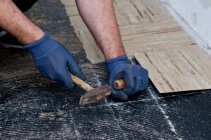 Removing old floor tiles