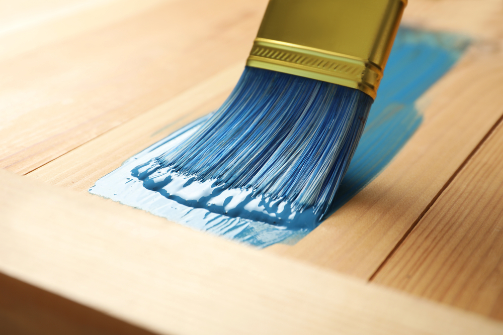 blue paint on wood