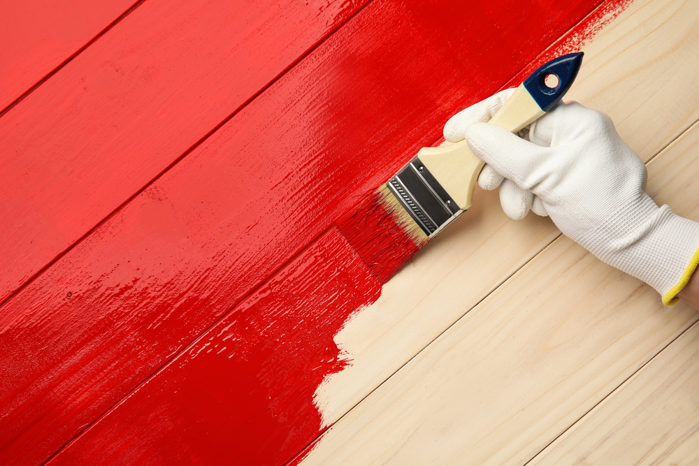 painting wood red