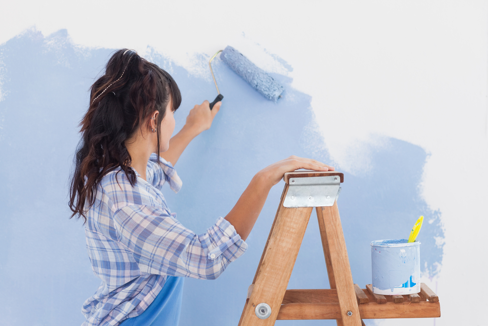 roller painting wall