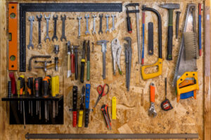 hand tools in garage