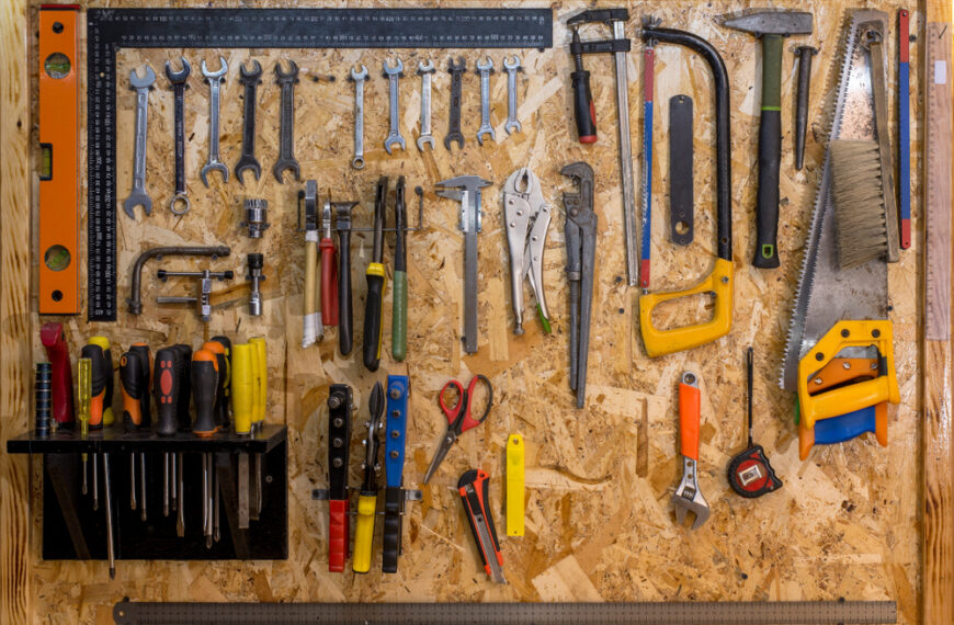 hand tools in garage